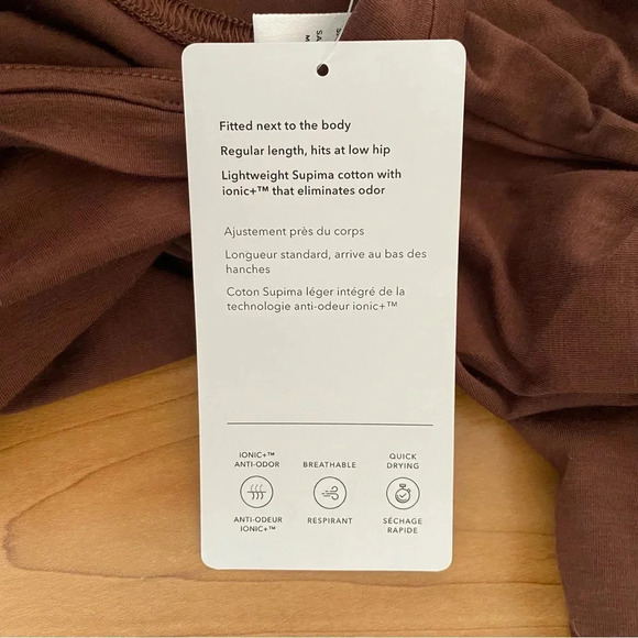 NWT Athleta Outbound V-neck Top Plus 3X Mahogany Brown Long Sleeve Tee - Picture 8 of 9